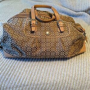 Coach Tan Signature Travel Bag
